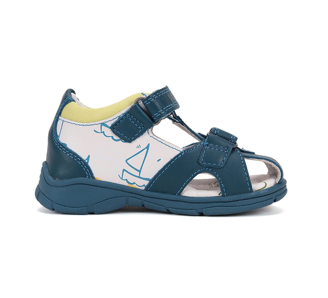 Sandale supinate din piele naturala Ponte20/ Royal Blue - imagine 4