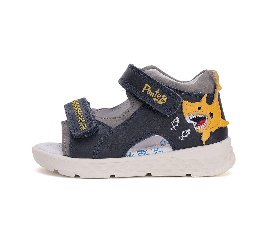 Sandale supinate din piele naturala Ponte20/ Royal Blue - imagine 2