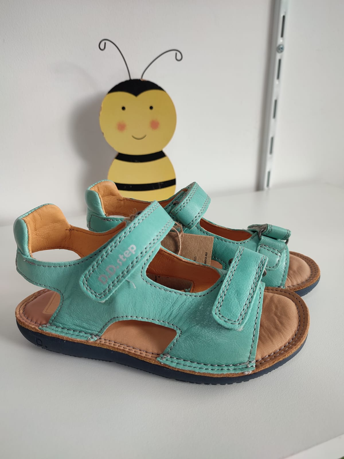 Sandale din piele naturala D.D. Step/Flexi System/Sea Green