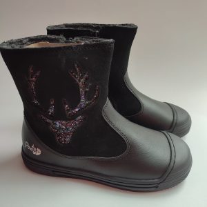 Ghete din piele, imblanite, cu supinatie Ponte20/ Black