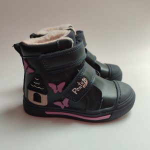 Ghete din piele, imblanite, cu supinatie Ponte20/ Royal Blue